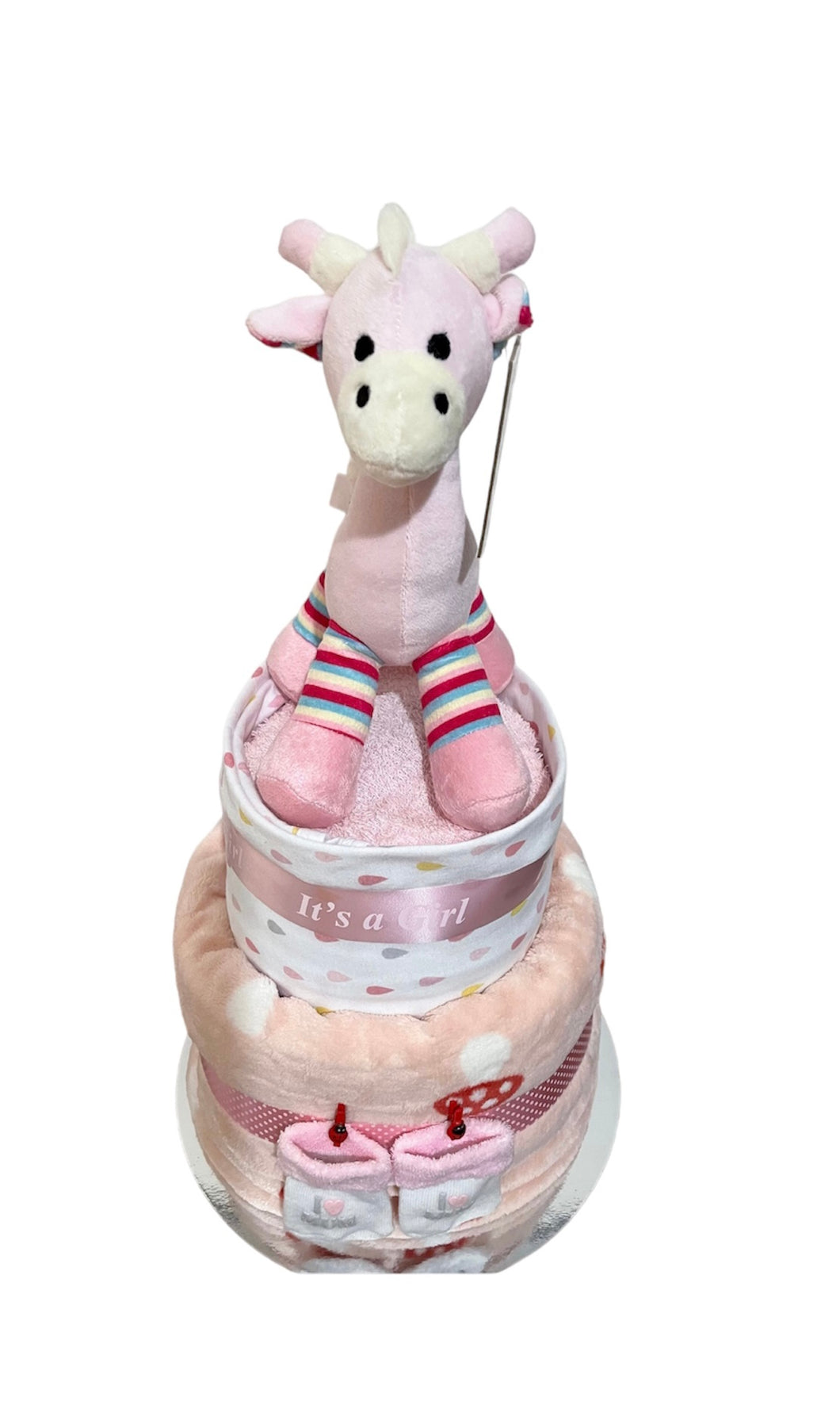Pink Giraffe Nappy Cake