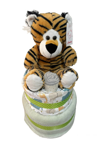Neutral Jungle Tiger Nappy Cake